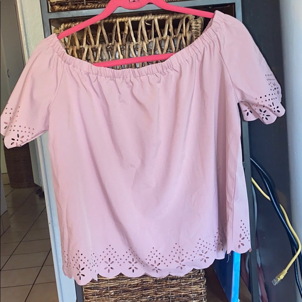 Off Shoulder Laser Cut Top